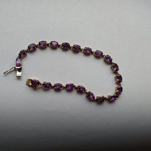 Lovely Purple & Gold Tennis Bracelet